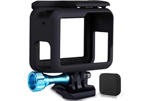 MiPremium Frame Mount Housing Case for GoPro Hero 7 6 & 5 Black Silver & White. Cover Shell Cage Accessories Kit with Aluminium Screw & Quick Release Buckle Socket Accessory for Hero6 Hero5 Hero7