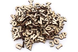 Fdit Alphabet aus Holz, DIY Gemischt, A-Z, Buchstaben, 0-9 Zahlen, Nicht Gemalt, Basteln, Kinder-Dekoration, Lernspielzeug, Spiele, 200 Stück Lettres N ° 1