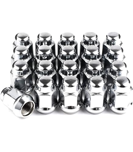 20 Pcs 7/16-20 ET Bulge Acorn Lug Nuts | 1" Long, Bright Zinc, Fits Classic Chevy, Buick, Pontiac