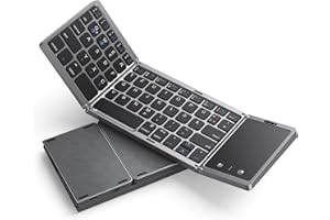 ‎SEENDA seenda Foldable Bluetooth Keyboard with Touchpad, Foldable Keyboard Rechargeable with Trackpad for Windows iOS Android Mac Smartphone Tablet Laptop PC - German QWERTZ Layout