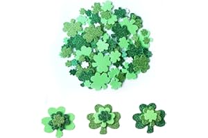 CZDTQ 120 Pcs St Patricks Day Stickers,Self Adhesive Irish Four Leaf Clover Stickers,Lucky Party Decorations,Bulk Glitter Green Shamrock Stickers,for Irish Holiday Party Supplies Wall Decoration DIY Crafts