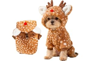 TECHEEL Weihnachten Haustier Kleidung Weihnachtskostüm Katzen Hunde Kostüm Weihnachts hundekostüm Weihnacht Weihnachtskostüm Katzen für Klein Hund Katze (Elch M)