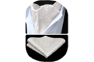 HISDERN Krawat Ascot Męskie Krawaty i chusteczki Zestaw Paisley Kwiaty Formalne Ślub Elegancki Krawat Żakardowy Szalik Ascot Męski