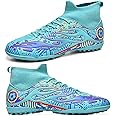 Big Kids Soccer Shoes Unisex Academy Indoor Outdoor Football Turf Durable Rubber Shoes TPU Outsole for Adult Ankle Cleats