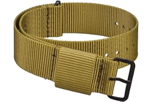 WOCCI Militare Stile Cinturino per Orologio in Nylon con Fibbia Nera, Monopezzo Cinturini di Ricambio, 18mm 20mm 22mm 24mm