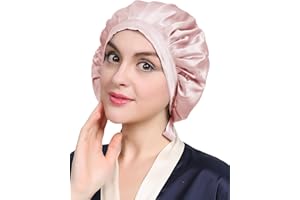 LilySilk 100% Pure Mulberry Silk Sleep Cap for Hair Care Women 19 Momme, Natural Silk Bonnet for Sleeping, Soft Silk Hair Wrap Elastic Stay on Head