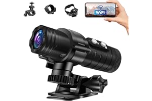 Tiantianle Action Cam,Helmkamera Fahrrad WiFi,Action Cam Motorrad,Wasserdicht Fahrrad Kamera,1080P HD & 120° Weitwinkel Actionkameras,Helm Aktion Kamera für Outdoor Fahrrad Motorrad Reiten Skifahren