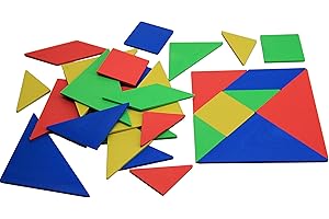 WISSNER Tangram Puzzle Game Set of 4 Chinese Puzzle - Robust - Made from Solid Plastic