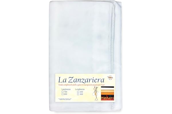 Rideau moustiquaire Marquisette extérieur plombé en 8 tailles différentes uni blanc - 250 x 250 cm