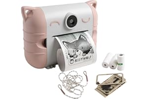 KIDYWOLF Kidyprint Rose – Appareil Photo Instantané Enfant avec Impression Thermique – Polaroid Ludique et Créatif pour Explorer, Capturer et Partager Ses Souvenirs