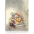 Dazzlewall Motivational Wall Art Poster Vintage Book Flower Prints, Inspirational Quotes Wall Poster for Bedroom Office Study Room Decor 12x16 in Unframed