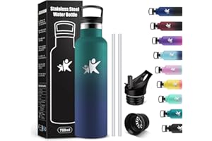 KollyKolla Bottiglia Termica 750ml, Borraccia a Prova di Perdite, Facile Pulizia, senza BPA, Riutilizzabile, Bottiglia con Cannuccia, Borraccia per Adulto, Campeggio, Ciclismo, Lavoro, Viaggio