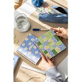 15x16 Spiralli Karton Kapak 2'li Noktalı Not Defter Seti - Patchwork