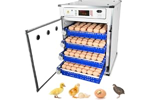 DEONG Egg Incubator, Incubators for Hatching Eggs, Egg Hatcher, Automatic Incubator Machine With Built-in Egg Turner And Lntelligent Temperature Controller & Humidity Monitoring (272 Eggs)