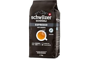 ‎SCHWIIZER SCHÜÜMLI Schwiizer Schüümli Espresso, 100% Arabica Kaffeebohnen, kräftig-intensiv, perfektioniert für Vollautomaten, Stärke 4/5, mittlere Röstung, Rainforest Alliance-zertifiziert, 1kg