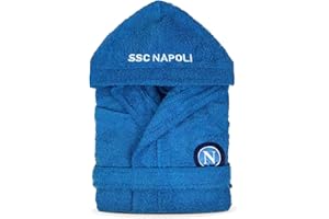 SSC NAPOLI Accappatoio Spugna Bambino Ufficiale Idea Regalo Calcio 100% Cotone