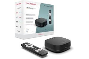 Thomson Streaming Box Plus 270, Google TV 4K, Sterowanie głosowe bez użycia rąk z wbudowanym głośnikiem, 4K UHD, Dolby Vision, Dolby Atmos, Smart Hub, WiFi-6, Googlecast