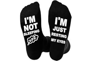 Niorasen Funny Socks for Men, Black Cotton Calf Socks - Christmas Birthday Fathers Gifts, Novelty Gifts Ideas for Dad Grandad Husband, Size 6-11