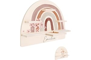 ‎BÄRENFREUNDE Bärenfreunde® - Personalisiertes Tonie Regal für Kinderzimmer - Magnetisches Toniebox Regal für Toniebox & Figuren mit abgerundeten Ecken & Kanten (Regenbogen Blumen)