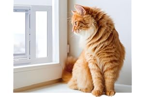 IDEAL PET PRODUCTS SINCE 1979 Ideal Pet Products Aluminum Sash Window Pet Door, Adjustable to Fit Window Widths from 23" to 28", Medium 7” x11-1/4” Flap Size