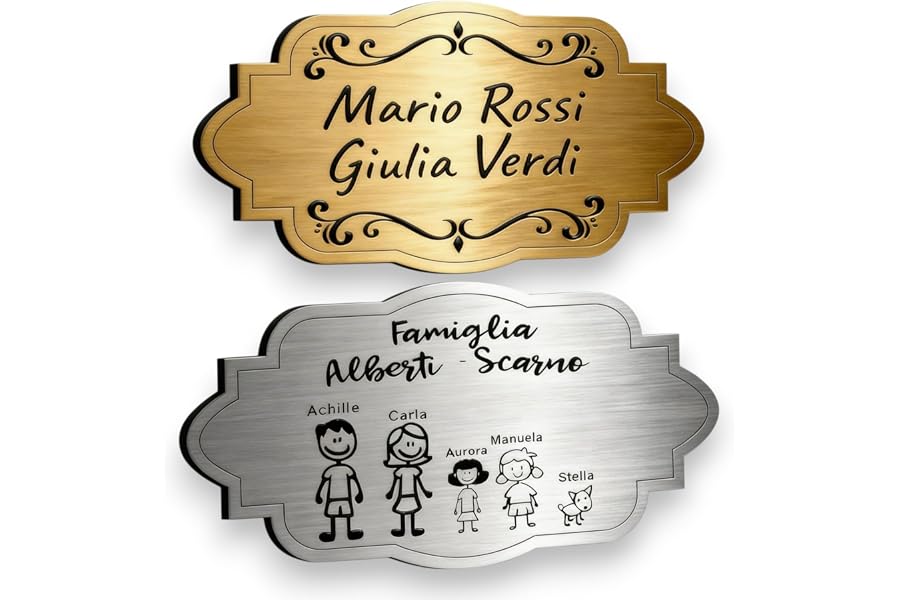 Targa Porta Ingresso Personalizzata Adesiva -Targhetta Personalizzata per Casa Vacanze, Numero Civico Esterno, Casella Postal