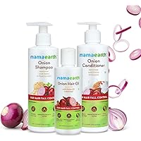 Mamaearth Anti Hair Fall Spa Range with Onion Hair Oil + Onion Shampoo + Onion Conditioner for Hair Fall Control