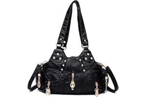 PORRASSO Femme Sac à Main Mode Sac D'épaule Hobo Sacs Sac à Bandoulière Souple en Cuir PU Sac de Messager pour Bureau école Shopping