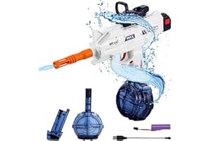 Nuision Electric Water Gun, Automatic Water Pistol for Kids Adults, Powerful Water Gun Toy, 434CC+58CC, 26 to 32FT Long Range, Water Blaster Gun for Summer Swimming Pool Beach Water Fighting (Blue)
