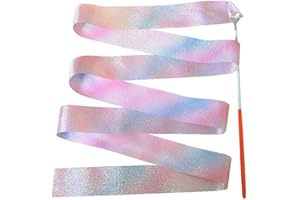 Rubans de danse pour enfants, baguettes de gymnastique et danse rythmique scintillante pour enfants, 2 m/4 m