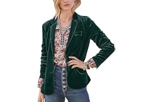 MINTLIMIT Blazer da donna casual in velluto con risvolto dentellato bottone frontale giacca a maniche lunghe giacca cappotto blazer