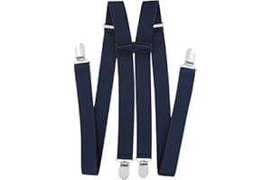 axy Hosenträger für Herren breit 2,5 cm in H-Form mit 4 Hosenträger Clips extra stark längenverstellbar