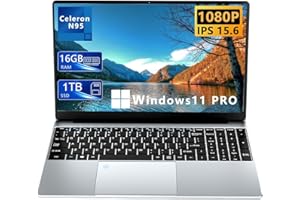KUU Ordenador Portatil 15.6 Pulgadas, Laptop Windows 11 Pro, 16Go DDR4 RAM 1TB SSD Celeron N95 Laptop, hasta 3.4Ghz Desbloqueo de Huellas Dactilares con Teclado Retroiluminado de Tamaño Complet