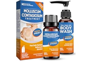 MEMONOTRY Molluscum Contagiosum Treatment - Fast & Painless Natural Molluscum Contagiosum Solution with Tea Tree Oil Body Wash for Kids and Adults