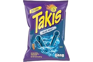 GENERIC Takis Blue Heat Lot de 01 piments piquants au goût épicé et croustillant | Copeaux de tortilla roulés Takis Blue Heat | Poids net : 280,66 g