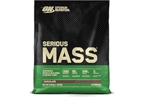 Optimum Nutrition Serious Mass Gainer Proteico in Polvere, Gusto Cioccolato, 5.45kg, 16 Porzioni