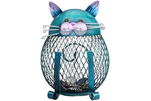 Tooarts Money Box Metal Coin Bank Cat Shaped Tip Jar Creative Birthday Gifts Handwork Desk Decorations Interior Ornament