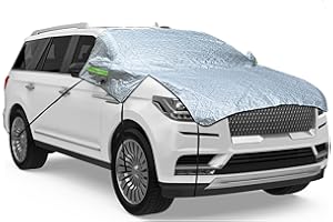 Hivexagon Front Window Sunshades, Sun Shade UV Protection Cover, Large Car Windshield Snow Cover,Padded Cotton Aluminum Insulate Layer Car Frost Cover Fits Most Car With Extra Ice Scraper