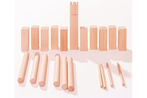 Izzy Holz Wikinger Kubb Schwedisches Schachspiel, Wikinger Outdoor Garten Geschicklichkeitsspiel für Erwachsene und Kinder, gut geeignet für Kinder zu handhaben - Größe M