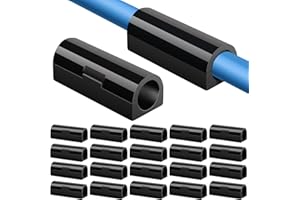 drado 20 Stück Kabelclips Selbstklebende Schwarz, Kabelhalter Selbstklebend, Kabelhalter, Selbstklebende Kabelhalter für Haus, Computer, TV, Stromverlängerungskabel