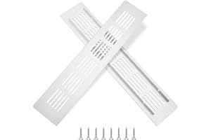 QIMEI-SHOP Kratka wentylacyjna aluminiowa, kratka wentylacyjna prostokątna, kratka wylotowa, ochrona przed korozją ze śrubami do wentylacji szafek i sypialni, srebrna 25 x 5 cm