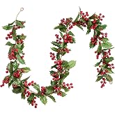 Yenigeldi 1 Adet Kokina Red Berry Yılbaşı &Ccedil;elenk, Ev Ş&ouml;mine Parti Kış Noel Yılbaşı S&uuml;s&uuml;, Yeşil