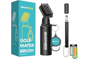 ZWOOGYM Pro Golf Club Cleaner Set, Water Brush with Holder Clip and 4oz Bottle, Golf Groove Sharpener, Suitable for U and V Grooves