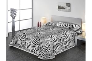 SABANALIA - Colcha Estampada Cebra (Disponible en Varios tamaños), Cama 180 - (280 x 280)