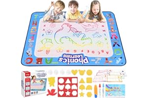 MDINGTD Licorne Tapis de Dessin 100 * 80cm/ Tapis de Griffonnage Surdimensionné, Pas de Dégâts et Réutilisable -Jouets à Peindre pour Enfants