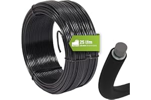 Fepro® Bindedraht 2,0 mm x 25 m, schwarz, verzinkt und kunststoffbeschichtet - witterungsbeständig, ideal für Maschendraht, Wildzaun, Garten oder basteln