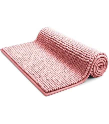 Beldray Antibac Tappetino Da Bagno Memory Foam Ricamato Rosa 50x80cm