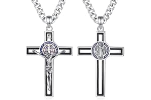 AEONSLOVE Saint Benoit Silver 925 Medalj för herr och dam, ärkeängeln Sankt Mikaels halsband | Sigill för de 7 ärkeänglarna