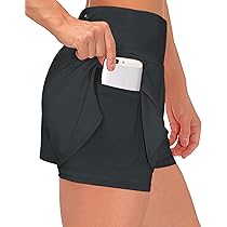 Damen Sport Shorts Hohe Taille - 2-in-1 Laufshorts Mit Tasche Für Fitness & Yoga
