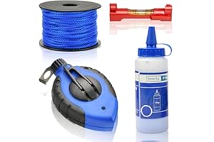 SmartyFix® Chalk Line Set – 30 m Schlaglinie + 50 m Maurerschnur (1,7 mm) + Kreide & Wasserwaage | Profi-Richtschnur für Fliesen, Mauerwerk, Holz & Garten | inkl. Tasche