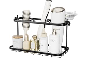 susswiff Free-Standing Hair Dryer Holder, Hair Tool Organizer，Adjustable Height Dresser Organizer for Hair Dryer Accessories, Cosmetics, Toiletries